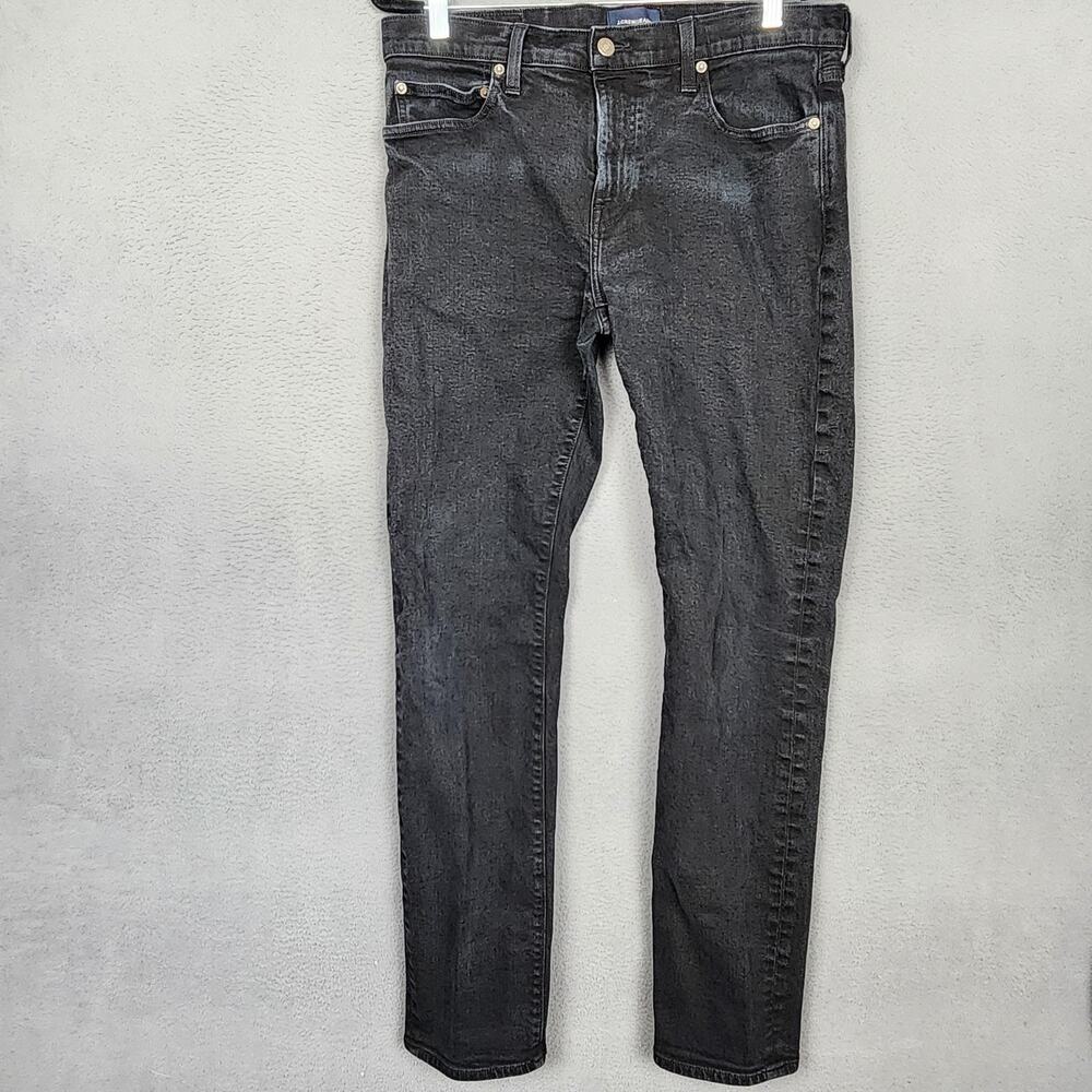 J.Crew Jeans Mens 34x32 Charcoal Black Slim Straight Stretch Denim USA J5224
